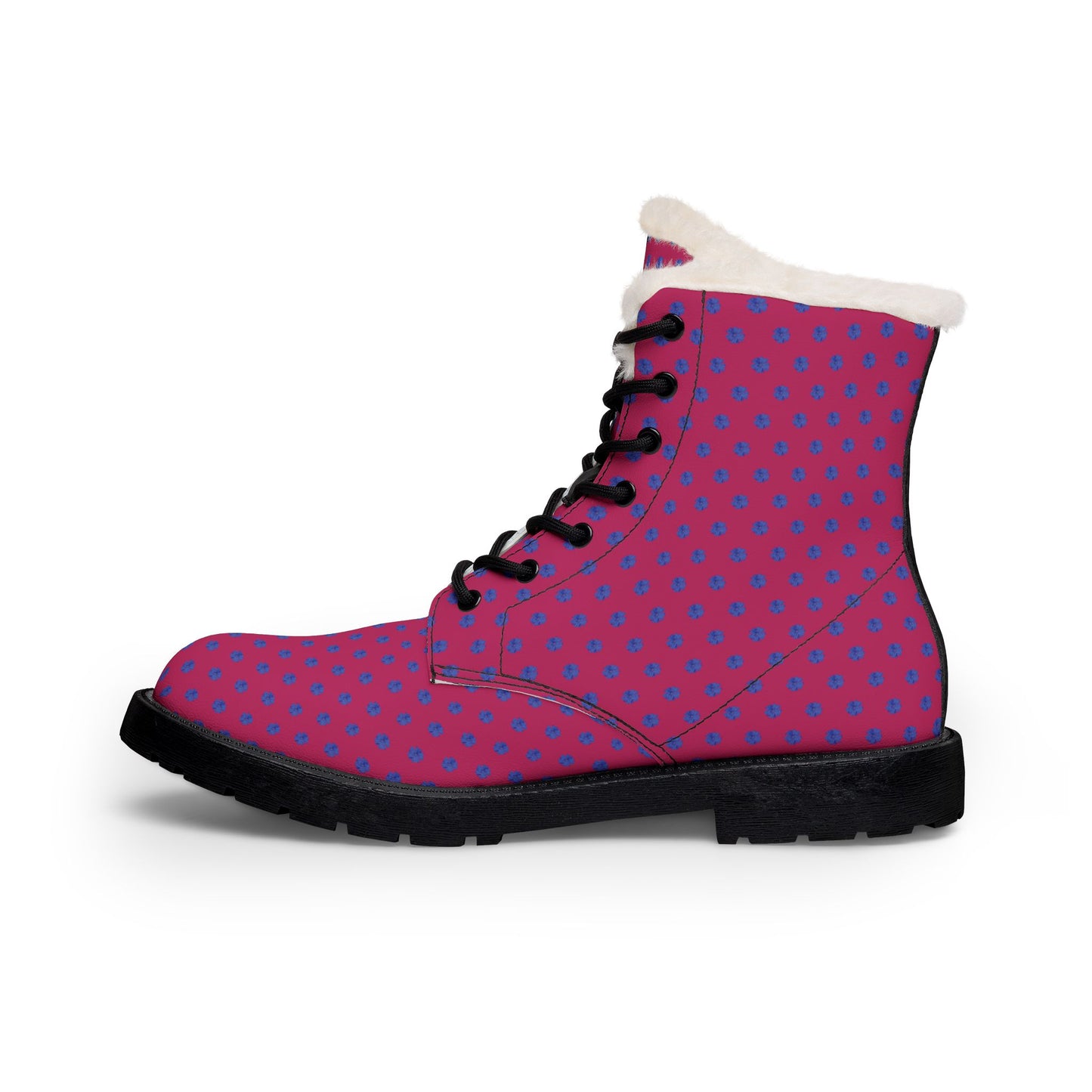 Plumbago Blue Floral Hot Pink Women's Boots