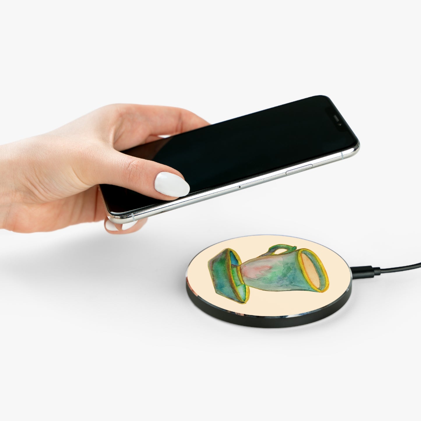 Teacup Wireless Charger — Floral Vintage Tea Cup Phone Charging Pad