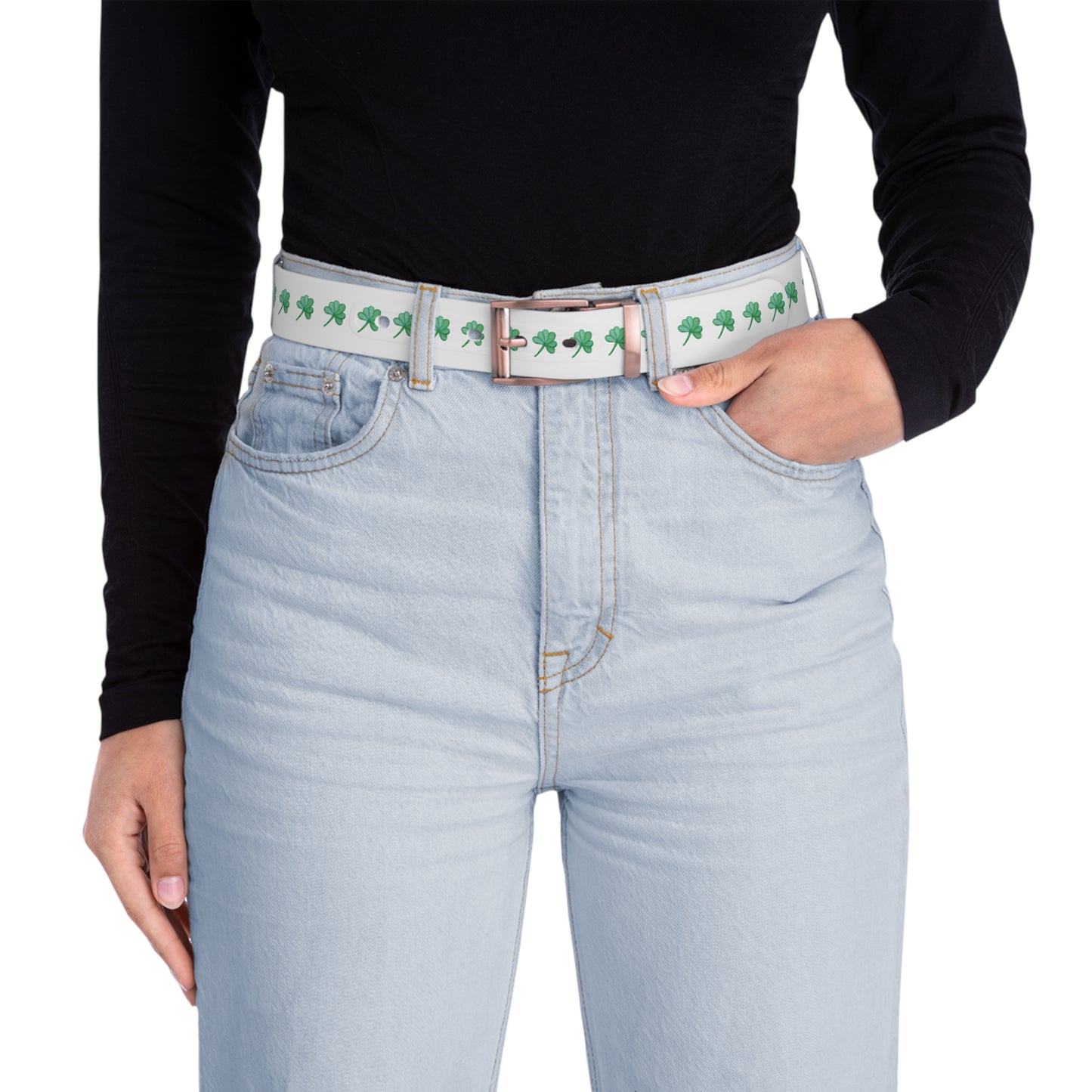 Shamrock Pattern Belt — St. Patrick’s Day Clover Stripe Accessory
