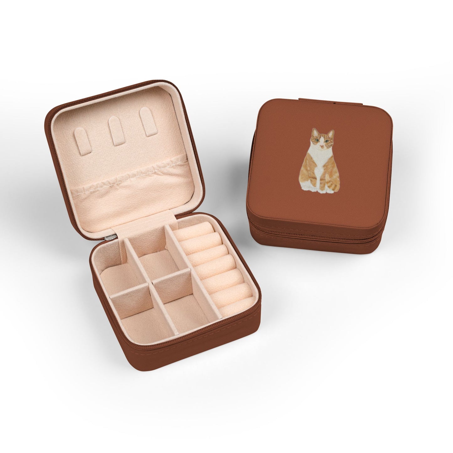 Orange Tabby Cat Jewelry Travel Case