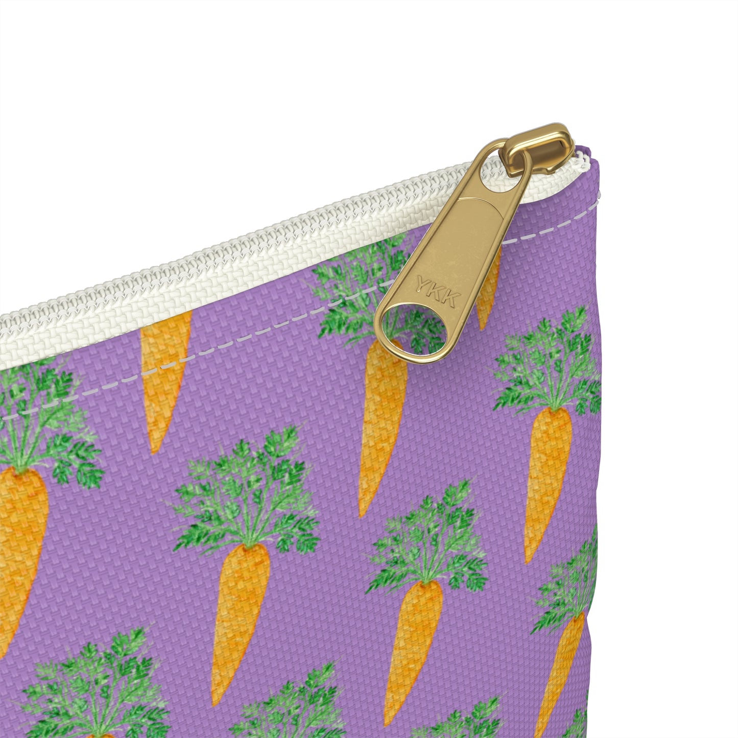 Carrot Print Accessory & Cosmetic Pouch — Pink Easter Zip Bag