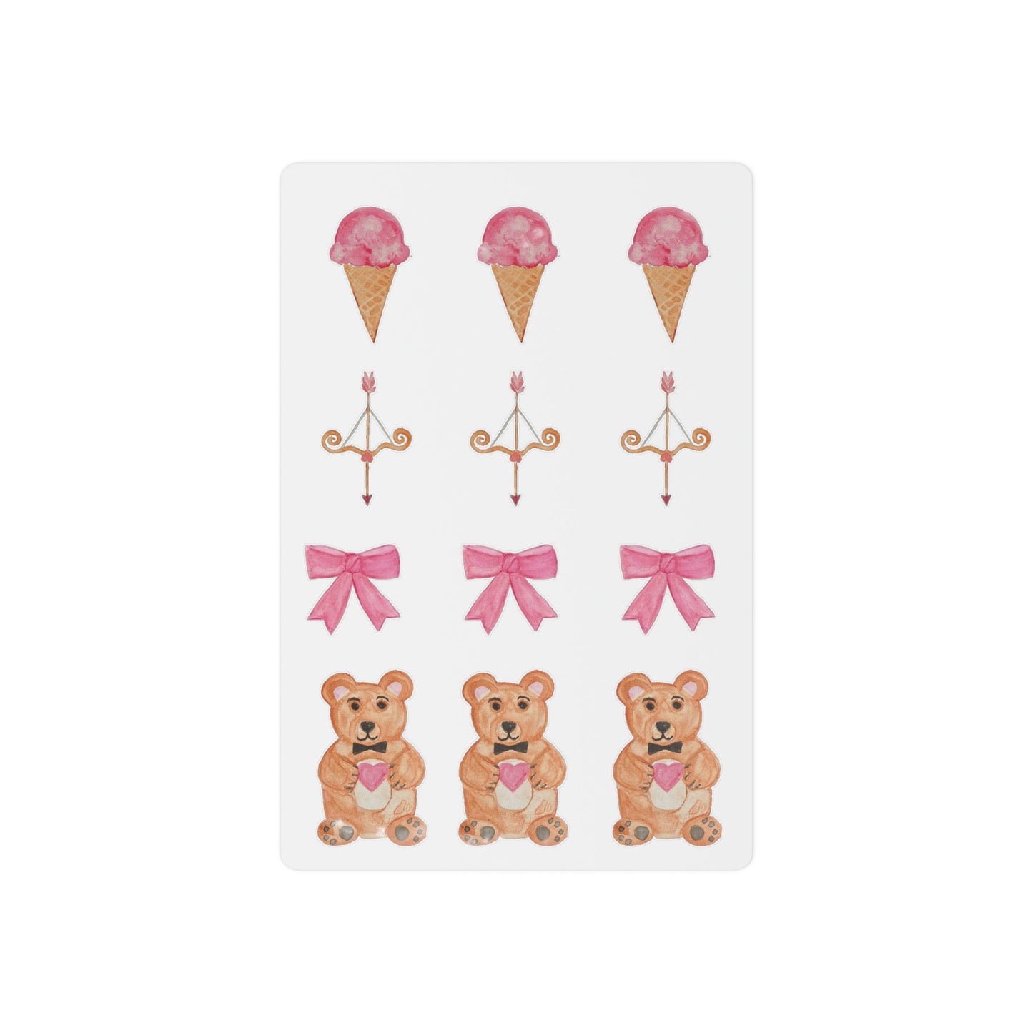 Teddy Bears Ice Cream Bows, and Arrows Temporary Tattoos