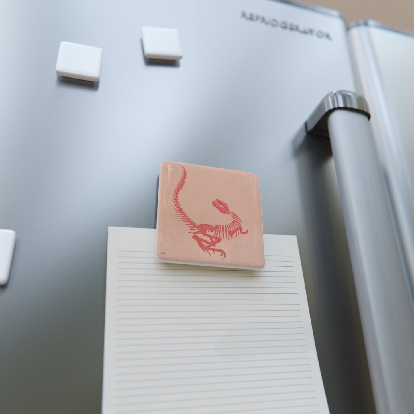 Pink Dinosaur Fossil Porcelain Magnet