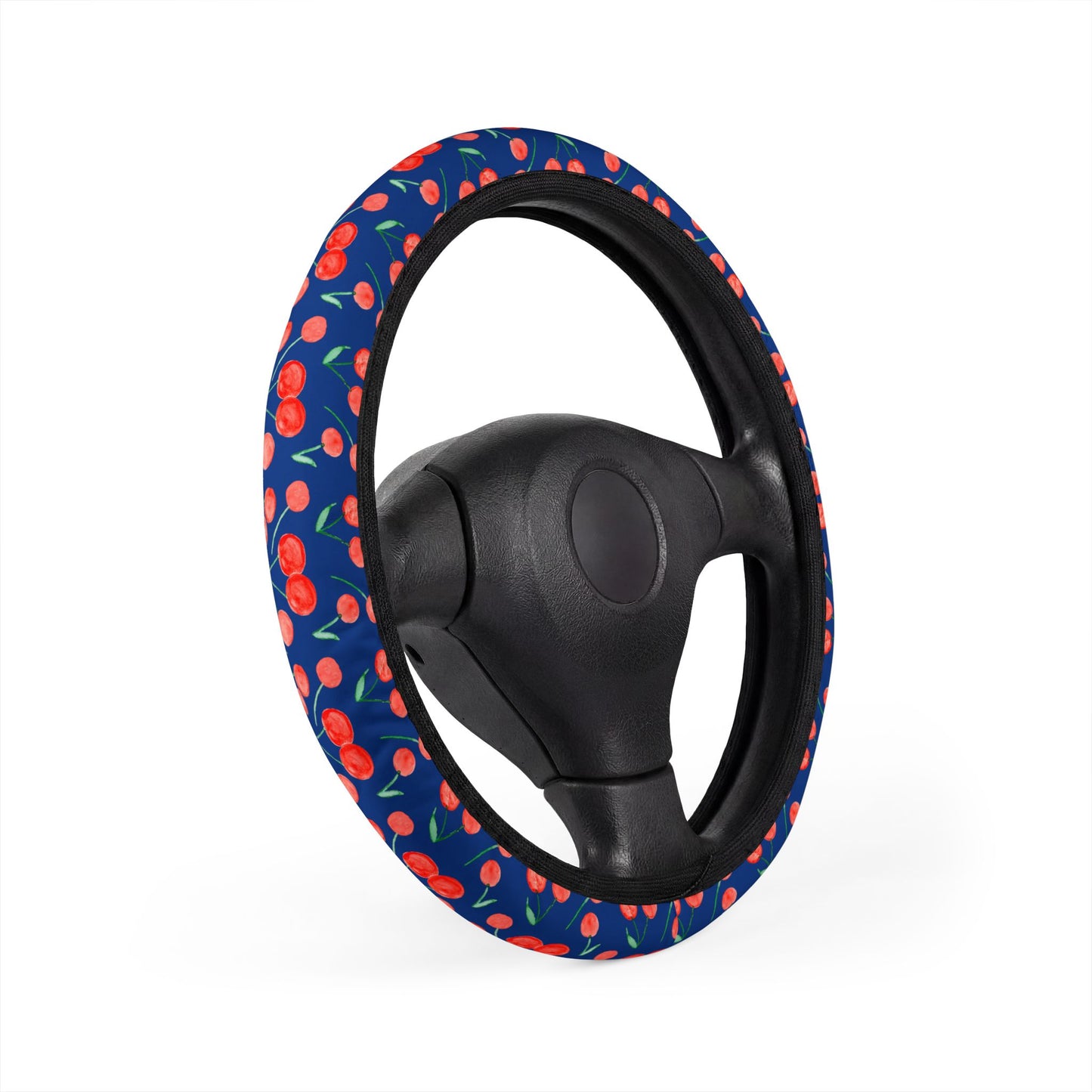 Cherry Print Car Steering Wheel Cover — Neoprene All-Over Print