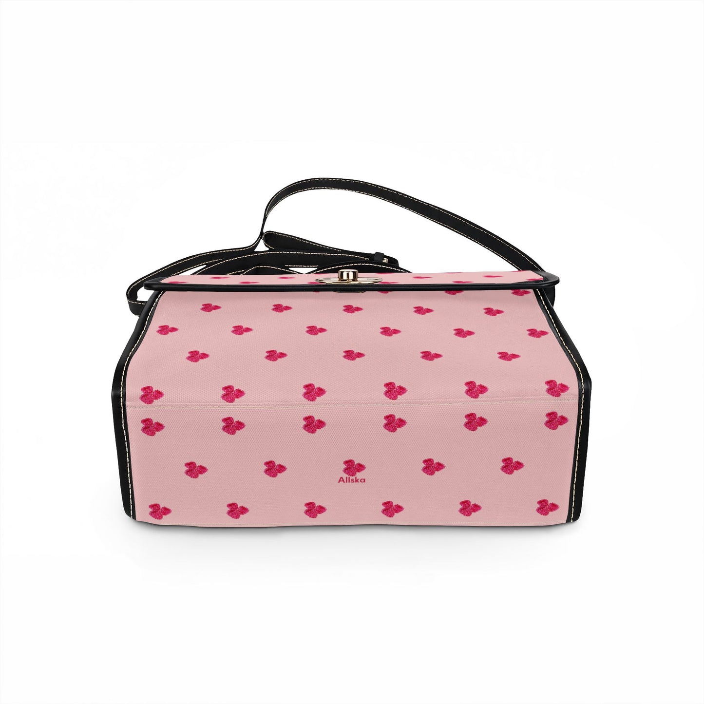 Raspberry Pattern Canvas Tote — Waterproof Fruit Print Bag