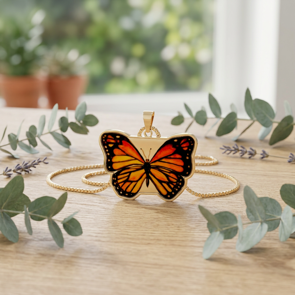 Butterfly Pendant Necklace Cutout Jewelry