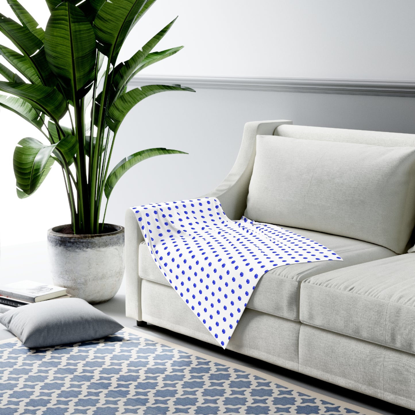 Blue Plumbago Dot Baby Swaddle Blanket