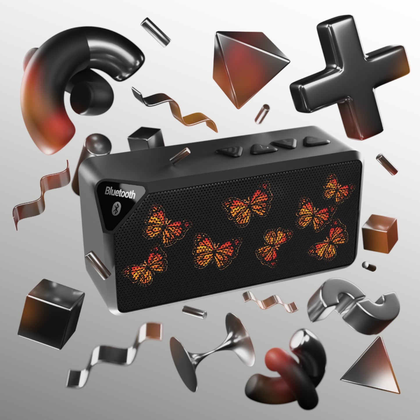 Bluetooth Speaker with Butterflies — Portable Wireless Speaker