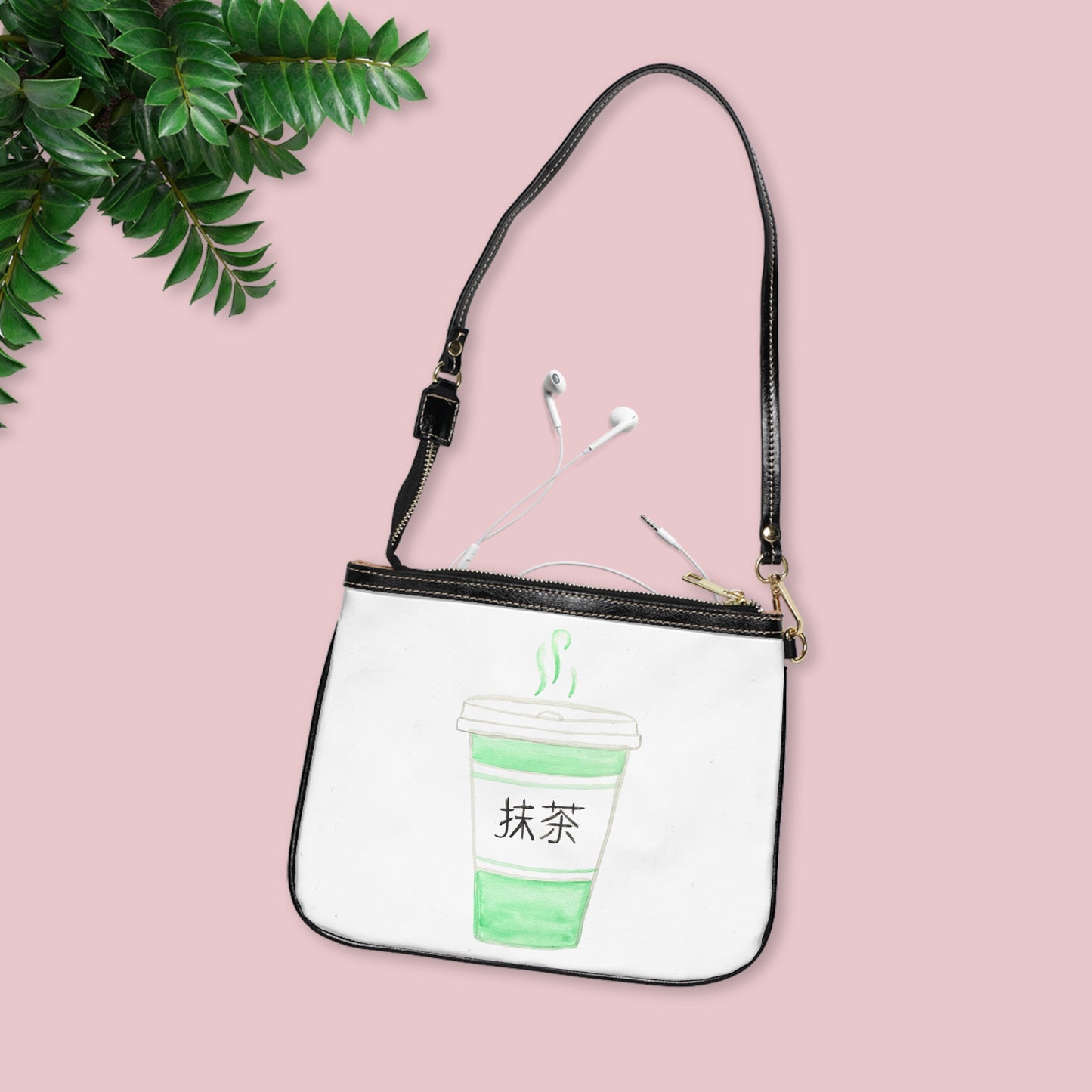 Matcha Cup Small Shoulder Bag — Cute Japanese Tea Illustration Crossbody