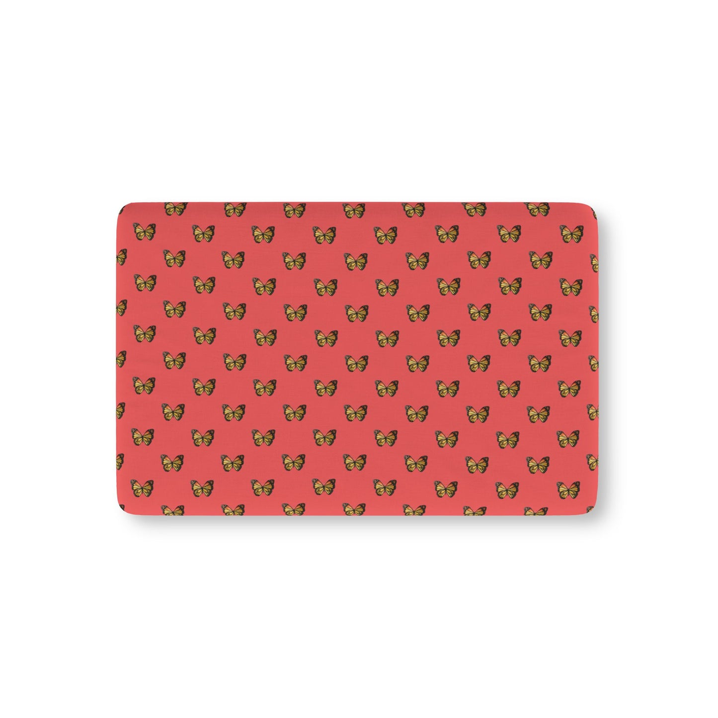 Butterfly Baby Fitted Crib Sheet — Coral Pink Nursery Bedding