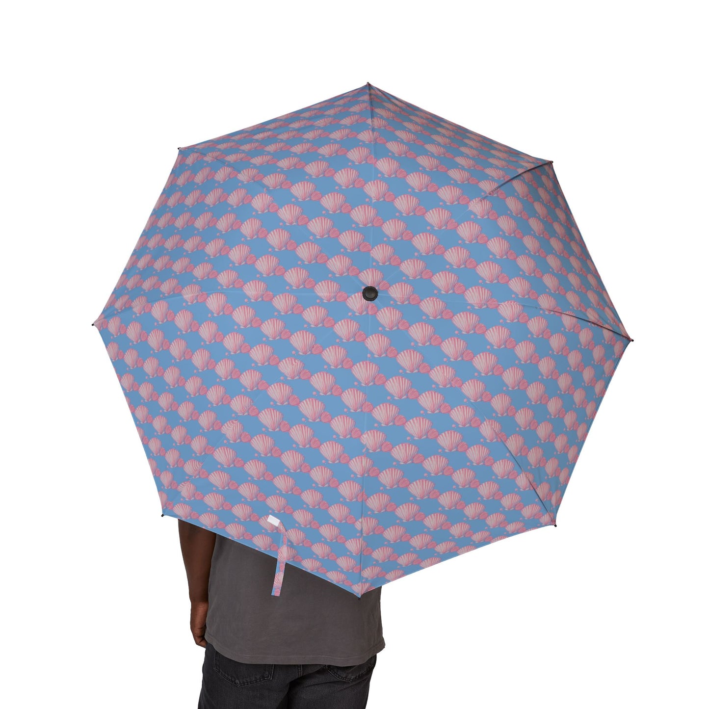 Seashells and Pearls Blue Lilac Pink Umbrella
