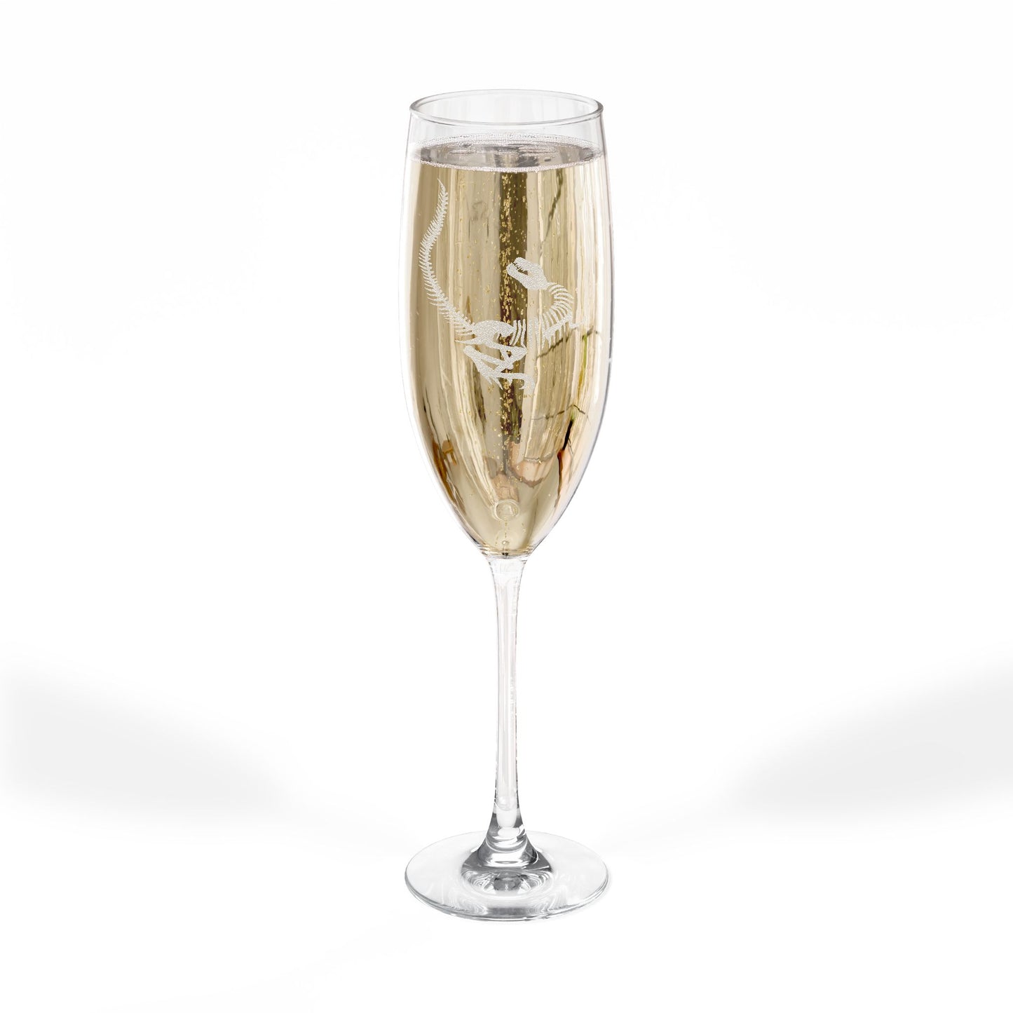 Engraved Dinosaur Fossil Wedding Champagne Flute