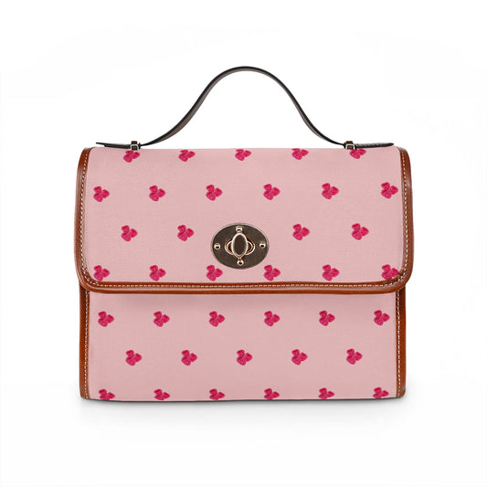 Raspberry Pattern Canvas Tote — Waterproof Fruit Print Bag
