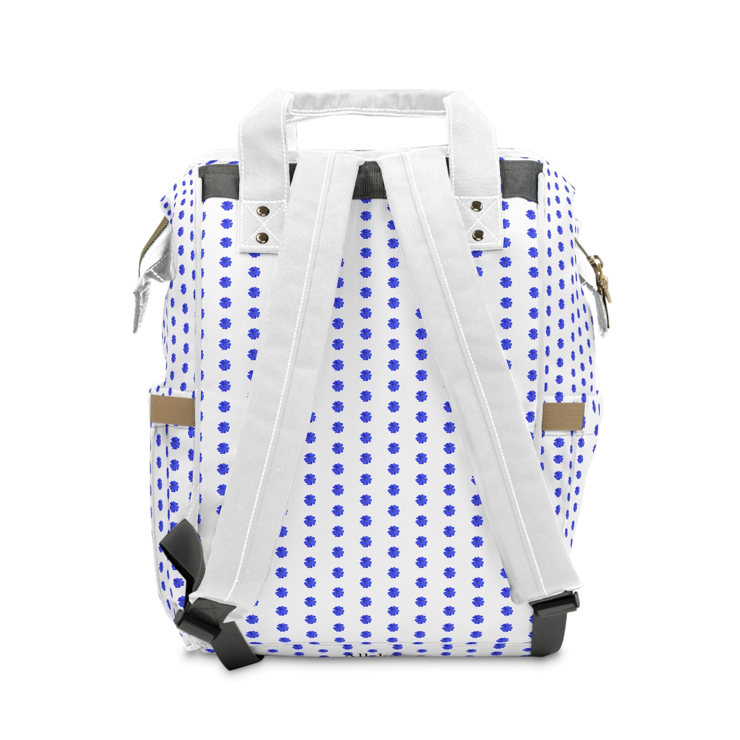 Plumbago Blue and White Diaper Backpack