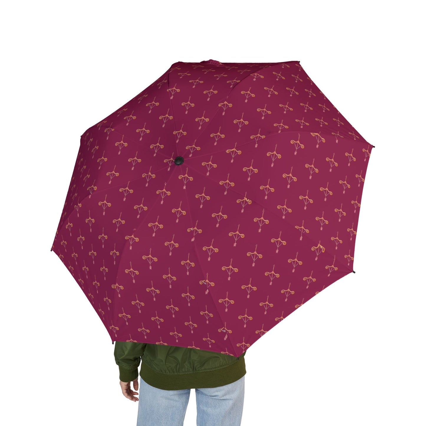Pink Cupid's Arrow Compact Travel Umbrella