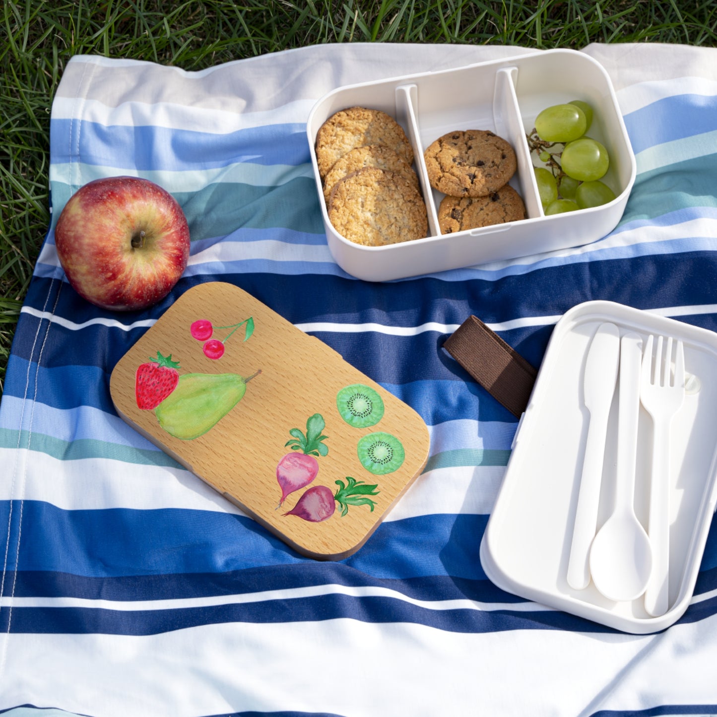 Watercolor Fruit Illustration Bento Lunch Box