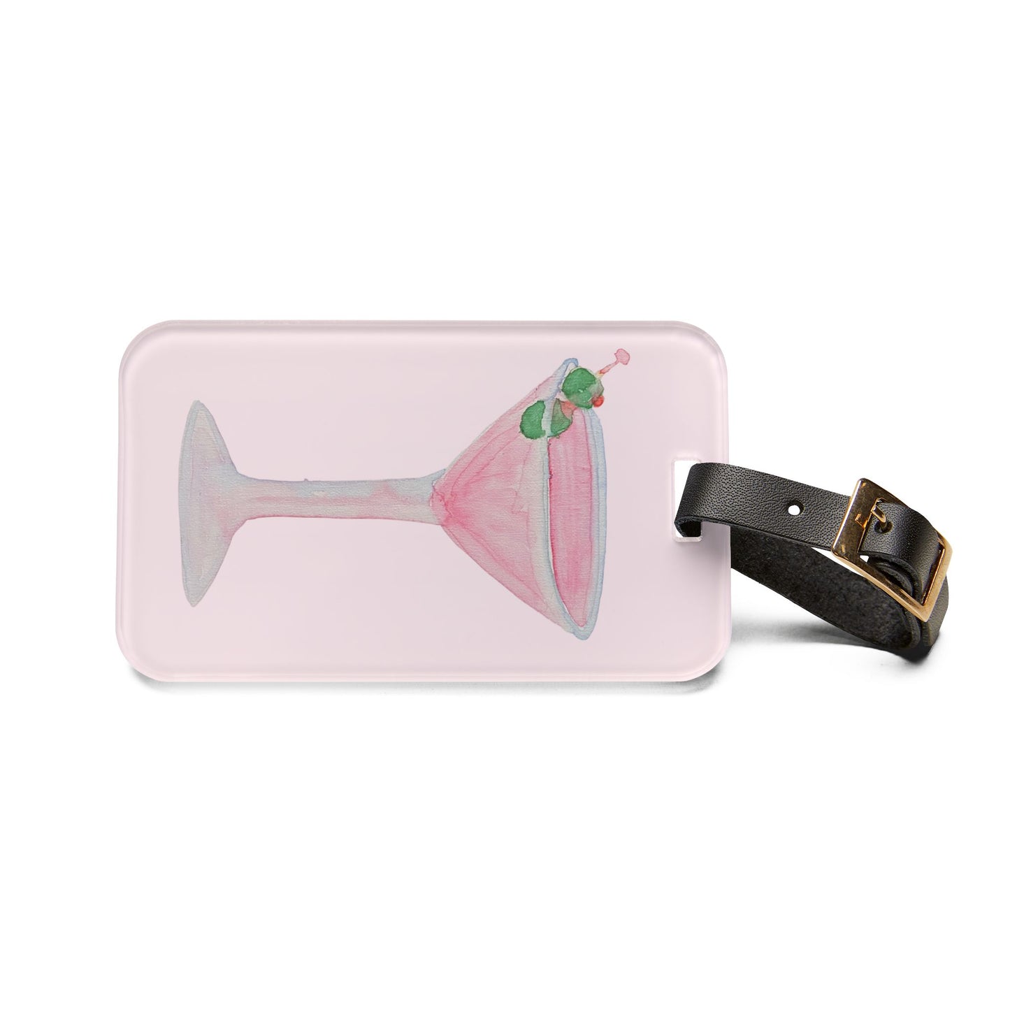 Pink Martini Cocktail Luggage Tag — Acrylic Travel Bag ID
