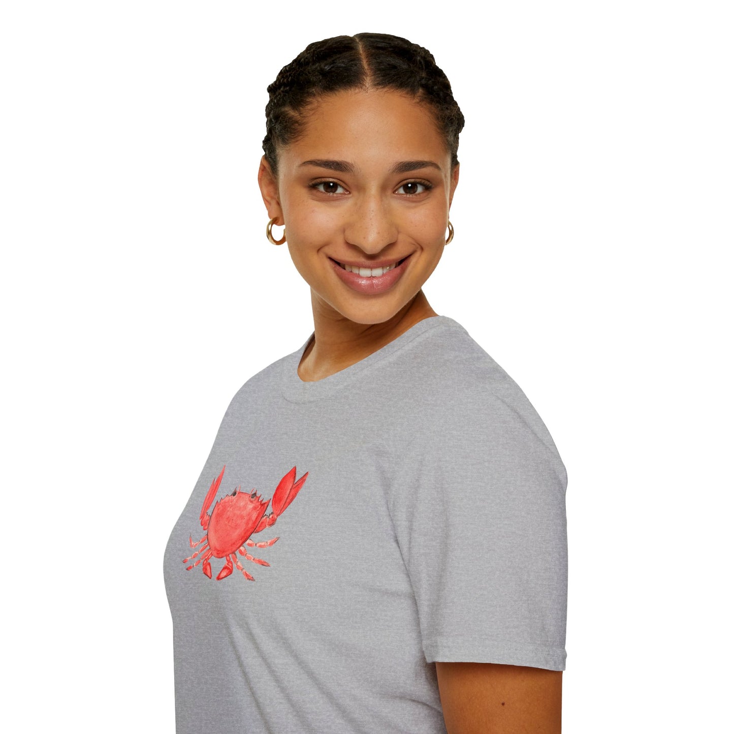 Crab Watercolor T-Shirt — Cute Coastal Beach Graphic Tee