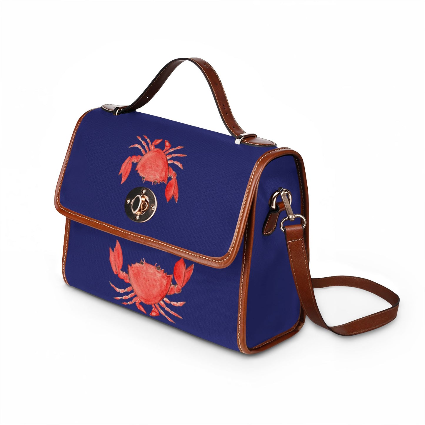 Cute Crabby Red Watercolor Crab Canvas Bag