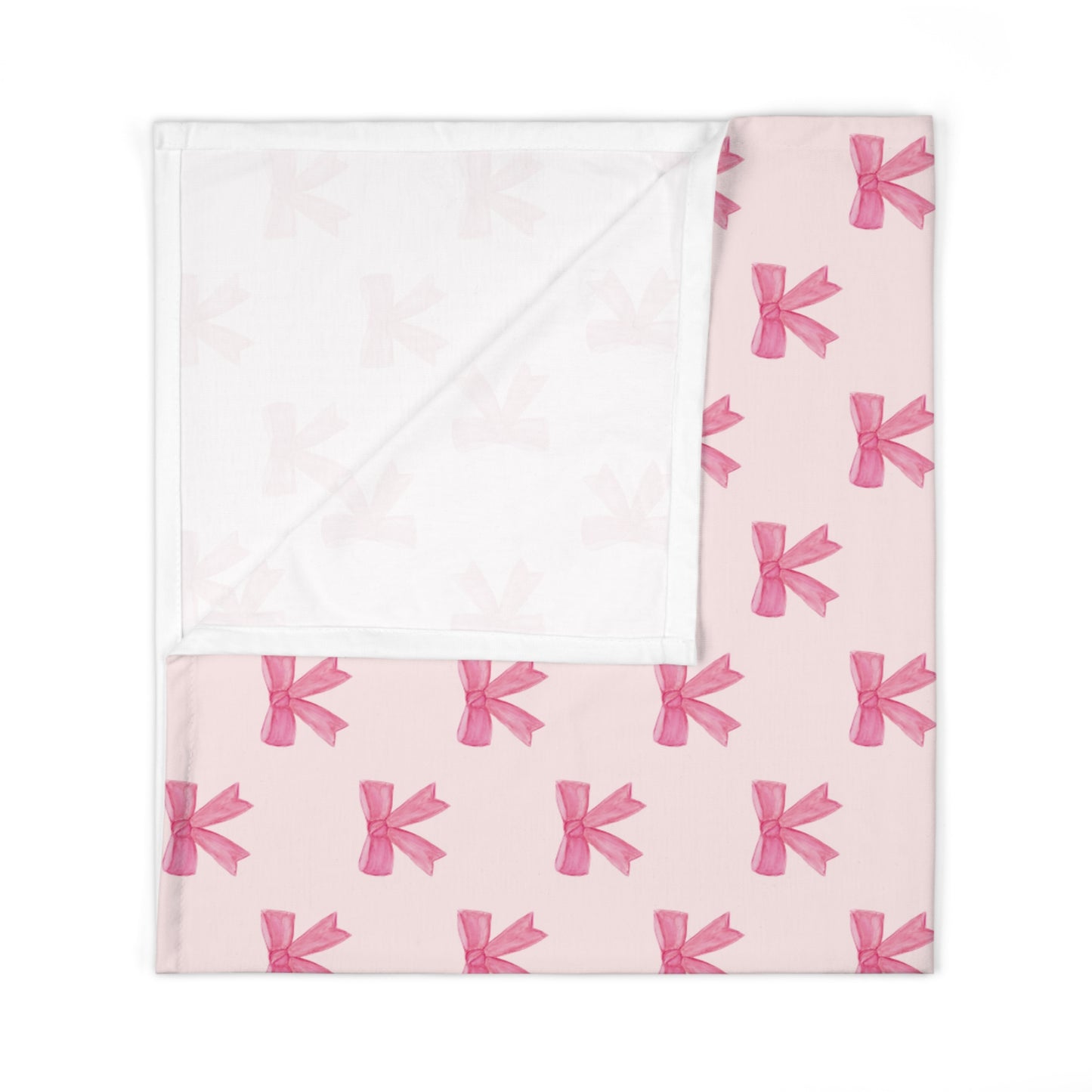 Pink Bow Baby Swaddle Blanket — Soft Newborn Wrap