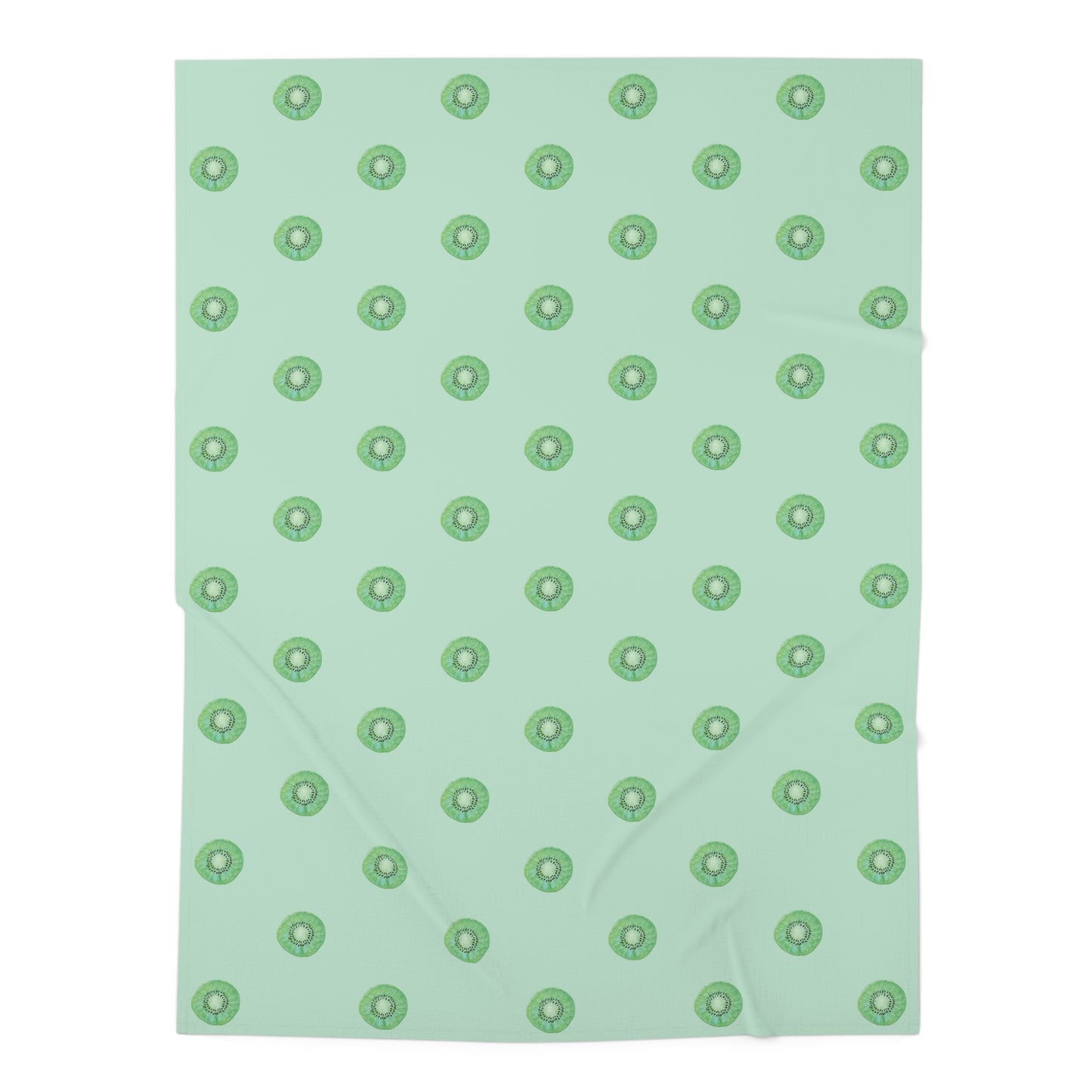 Green Kiwi Dot Baby Swaddle Blanket — Soft Nature Print Newborn Wrap