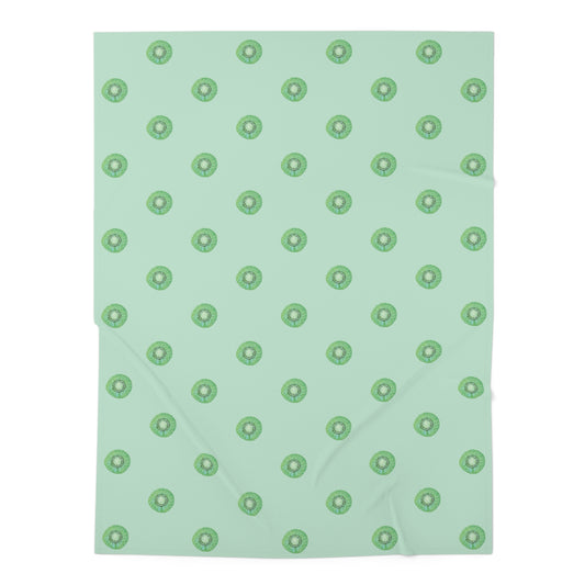Green Kiwi Dot Baby Swaddle Blanket — Soft Nature Print Newborn Wrap