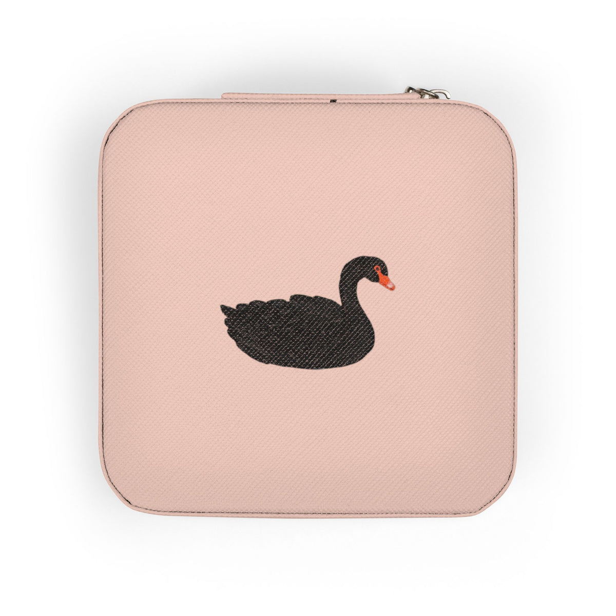 Compact Black Swan Jewelry Travel Case — Ring & Earring Organizer