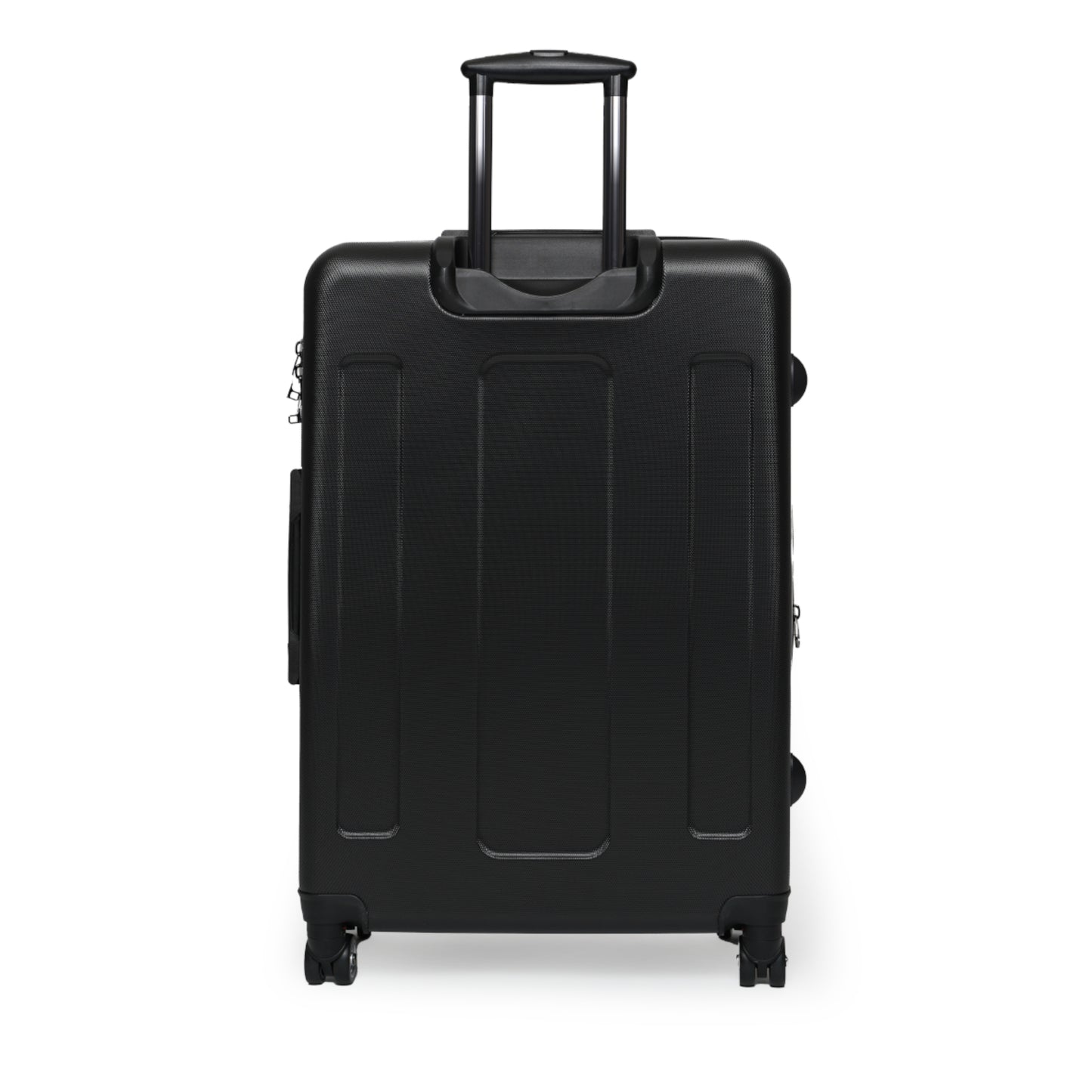 Red Begonia Floral Pattern Carry-On Suitcase — Black & Red Travel Luggage