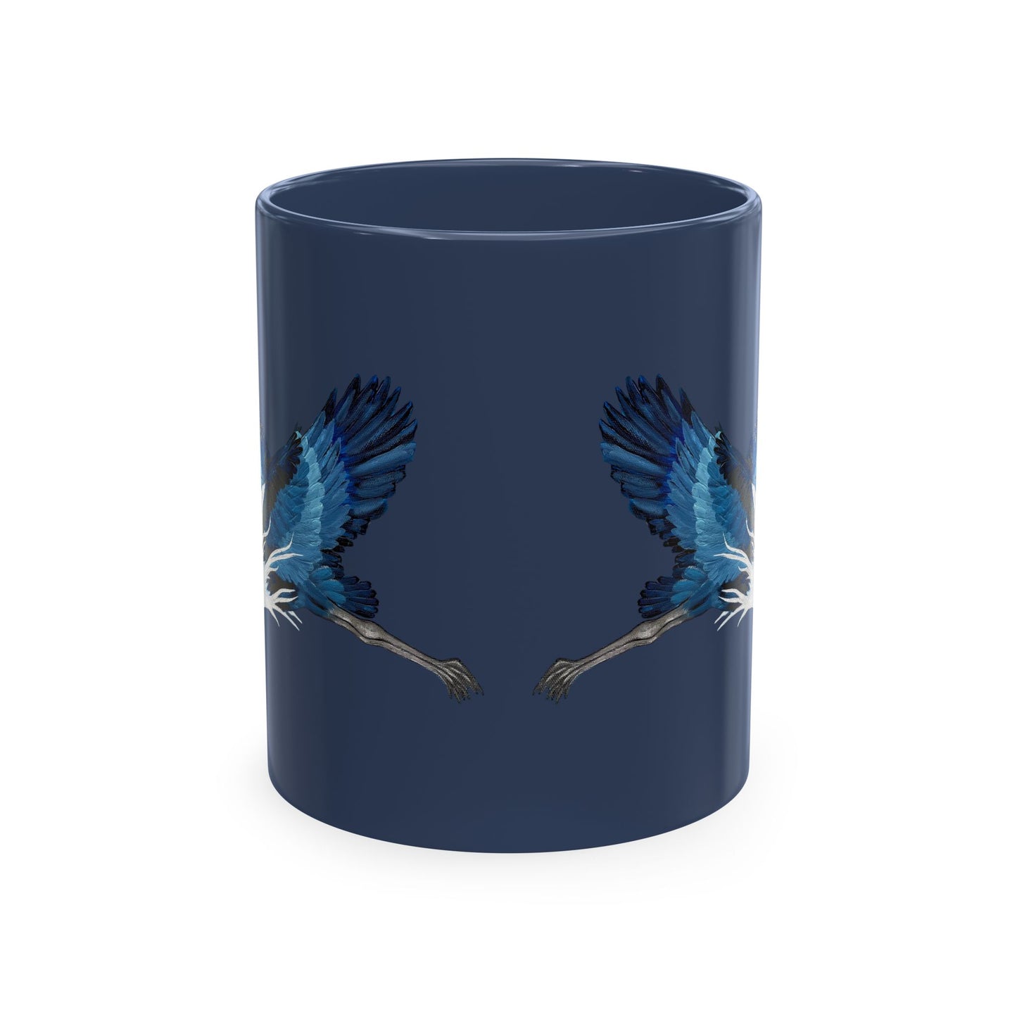 Blue Heron Ceramic Mug — Nature Bird Coffee Cup