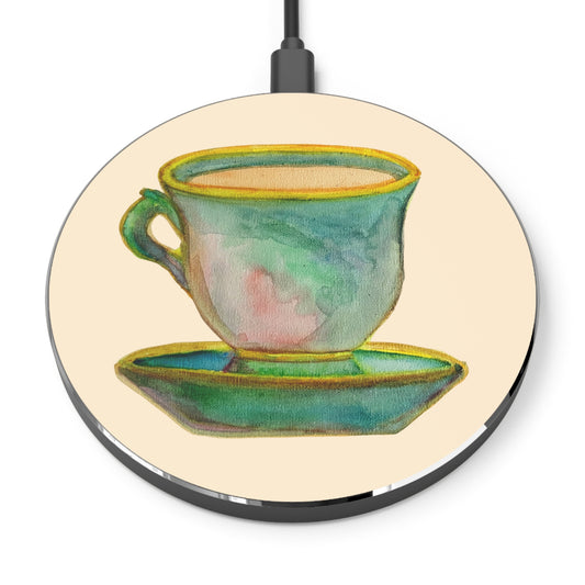 Teacup Wireless Charger — Floral Vintage Tea Cup Phone Charging Pad