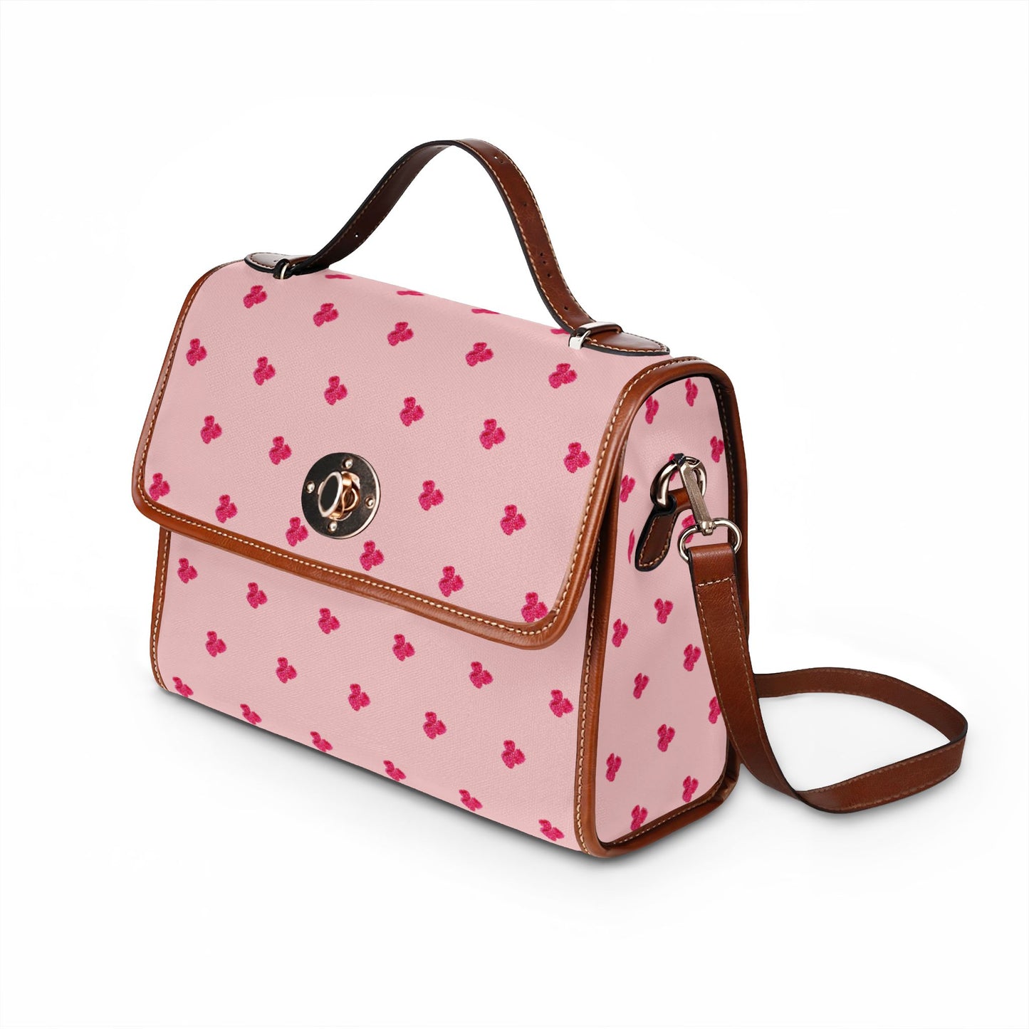 Raspberry Pattern Canvas Tote — Waterproof Fruit Print Bag
