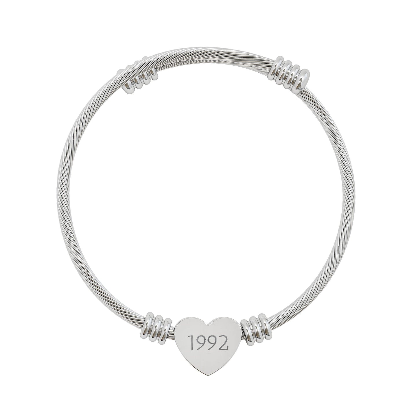 1992 Engraved Heart Cuff Bracelet