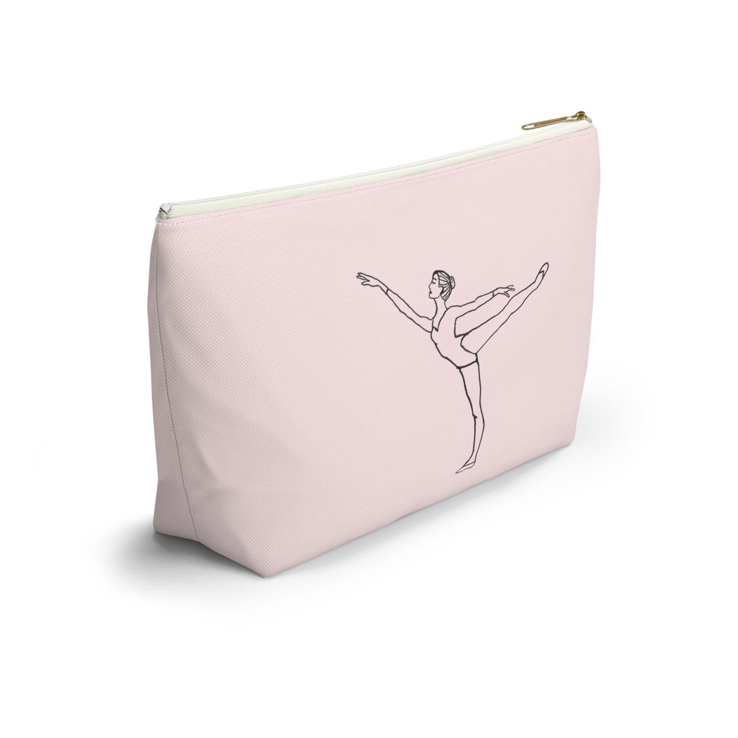 Ballet Dancer Arabesque Accessory Pouch — Pink/Blue T-Bottom Makeup Bag