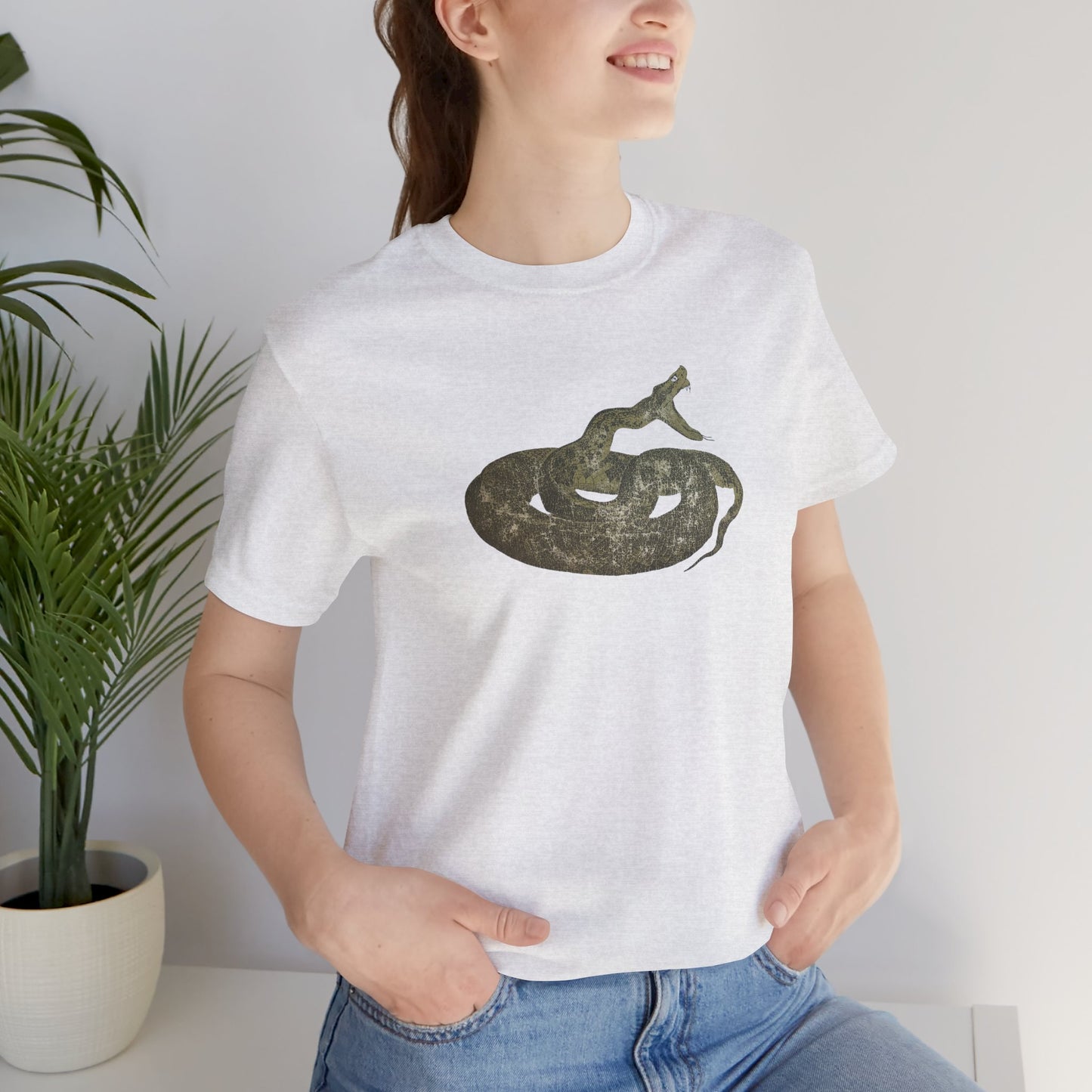 Snake Graphic Tee — Coiled Rattlesnake Illustration T-Shirt