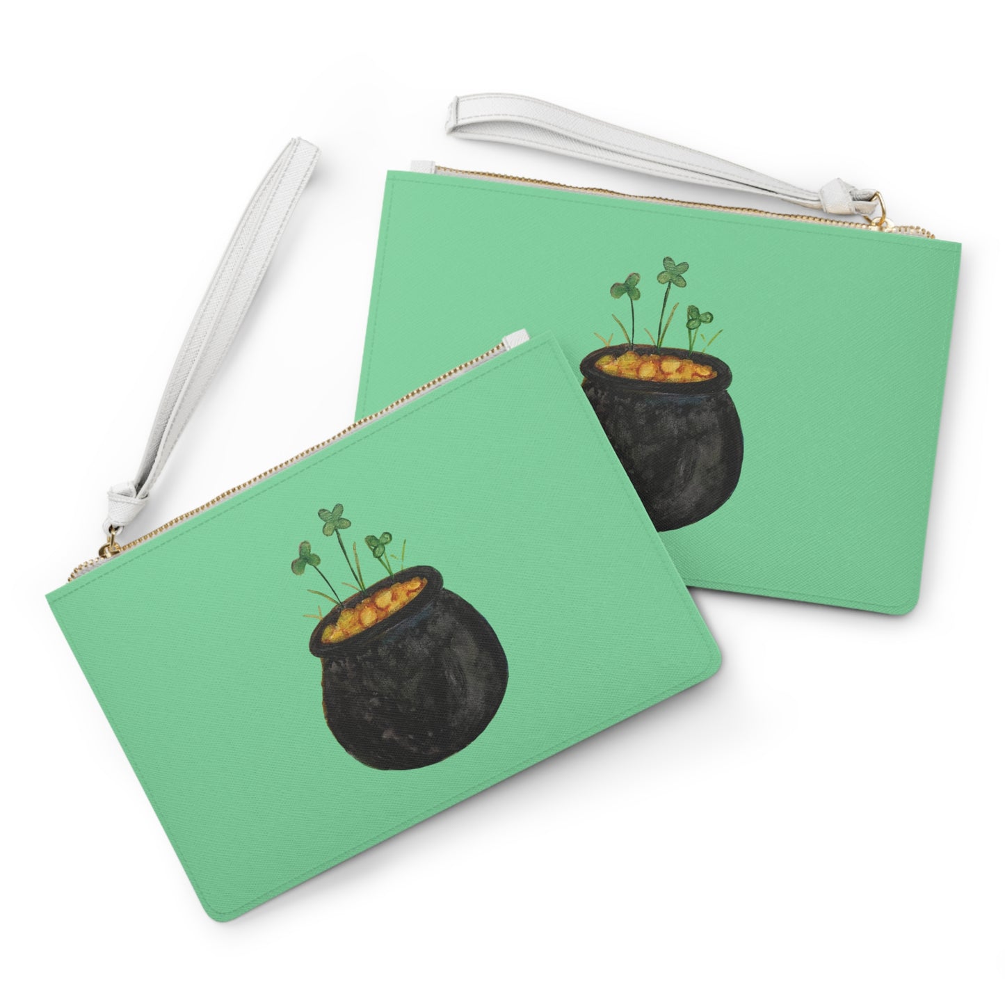 St. Patrick's Day Pot of Gold Clutch Bag — Shamrock Lucky Wristlet