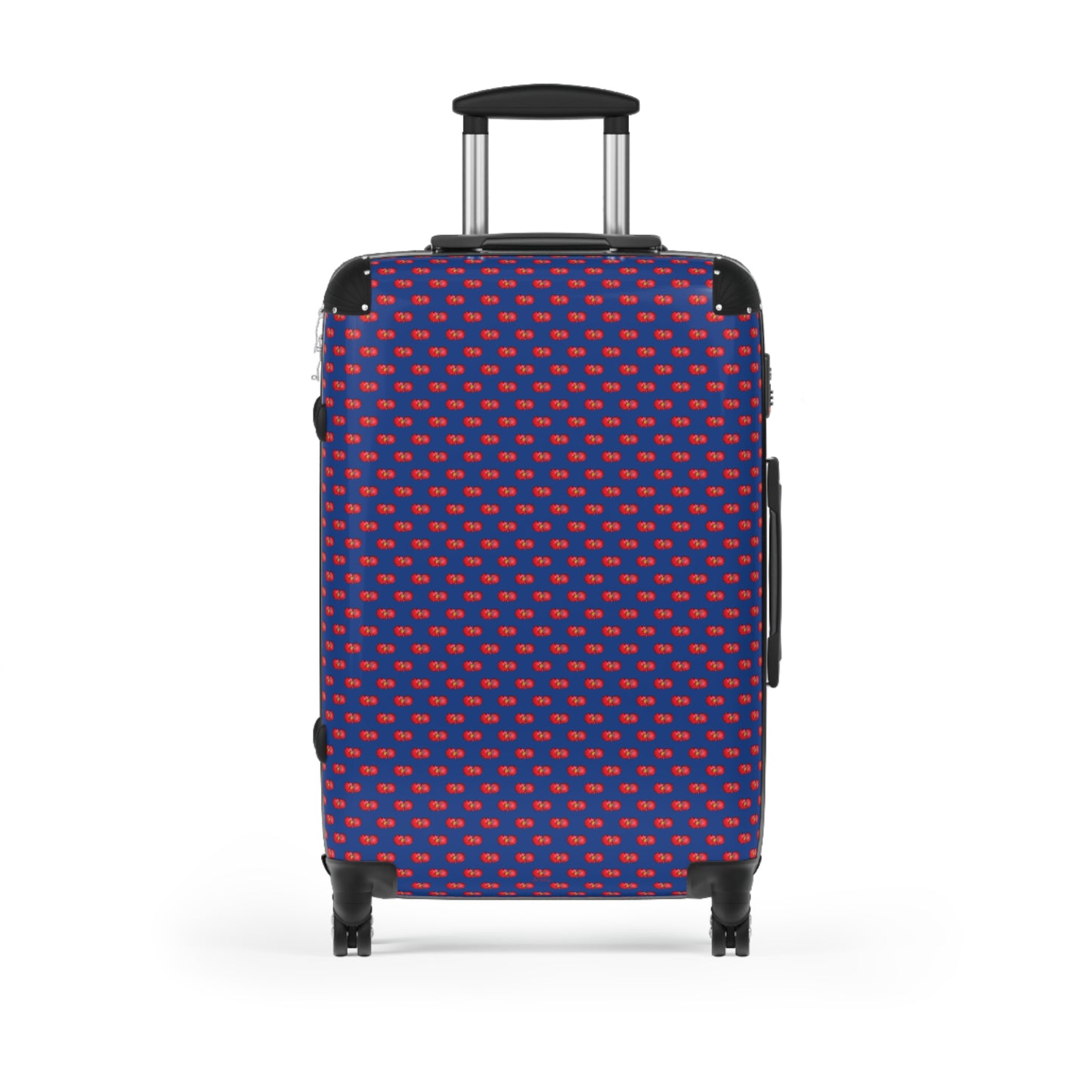 Red Begonia Floral Hard-Shell Carry-On Suitcase