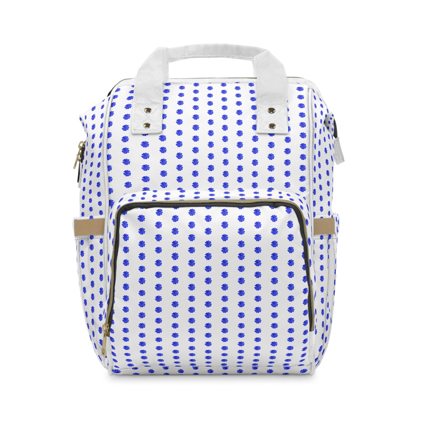 Plumbago Blue and White Diaper Backpack