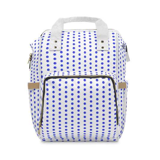 Plumbago Blue and White Diaper Backpack