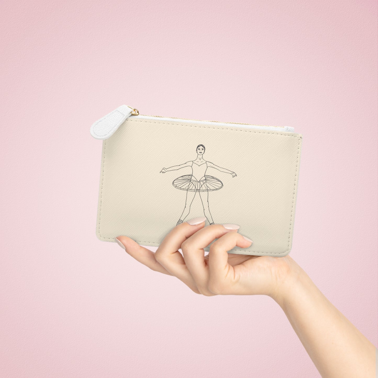 Cream Ballerina Mini Clutch Bag — Elegant Dance Wallet