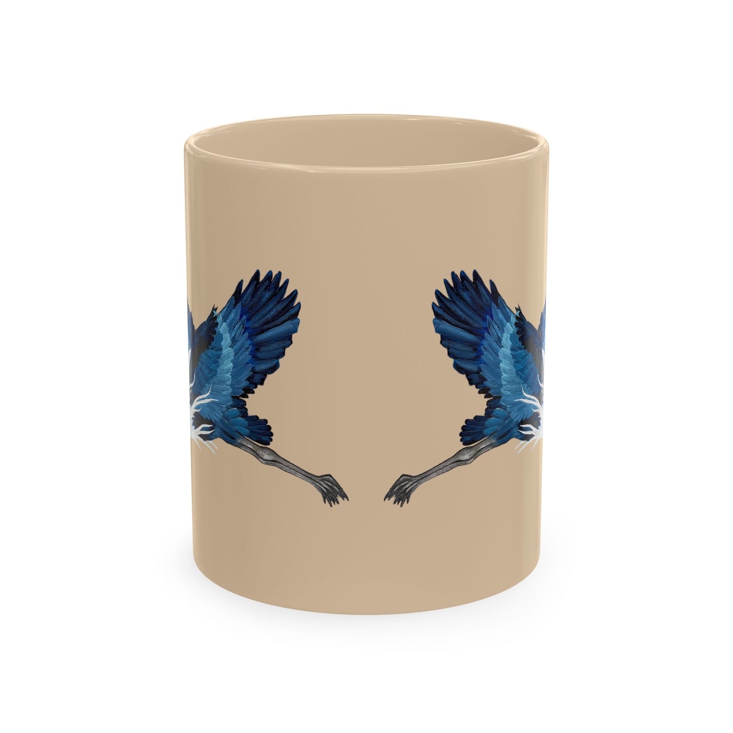 Blue Heron Ceramic Mug — Nature Bird Coffee Cup