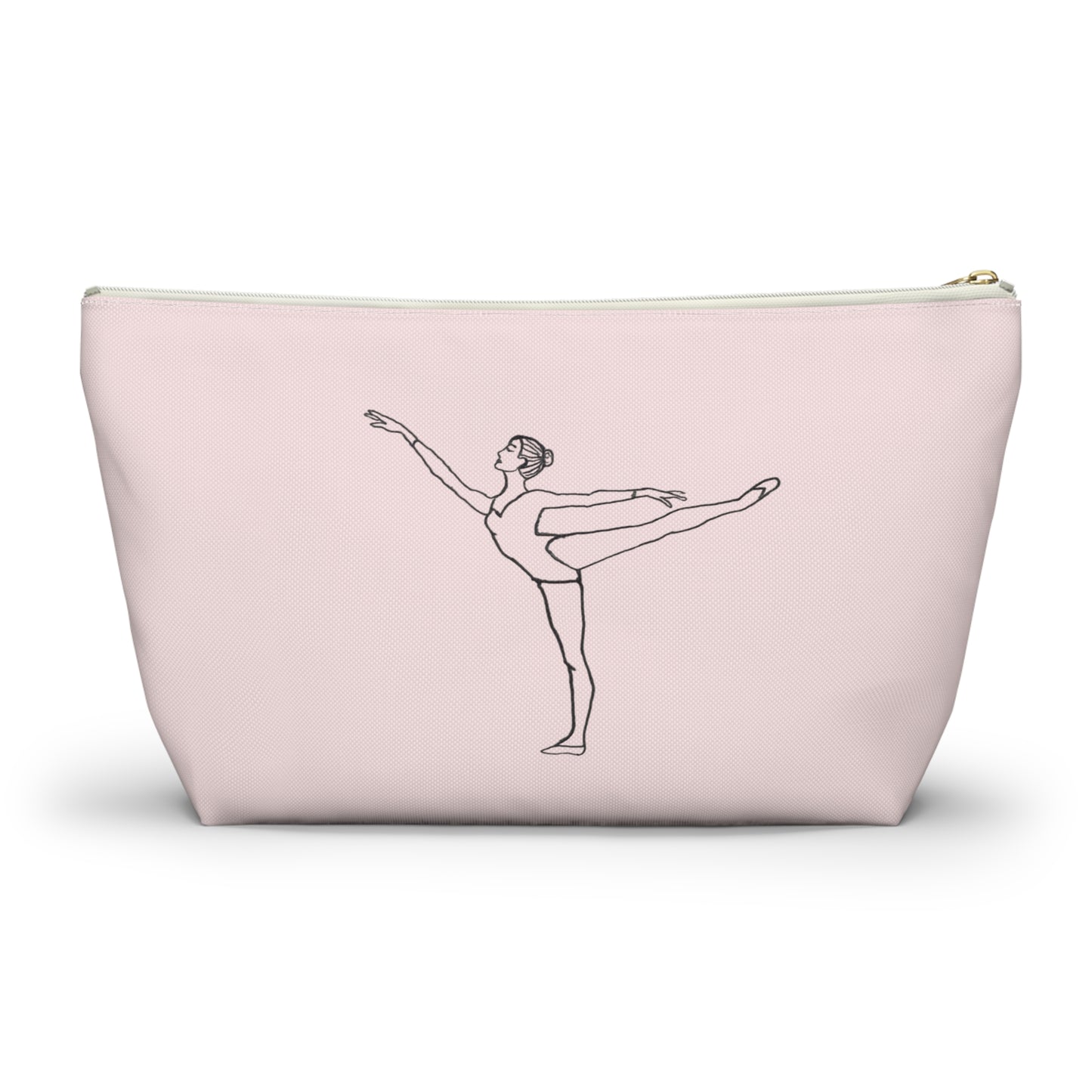 Ballet Dancer Arabesque Accessory Pouch — Pink/Blue T-Bottom Makeup Bag