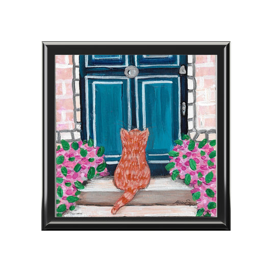 Someone's Home Orange Tabby Cat Jewelry Box