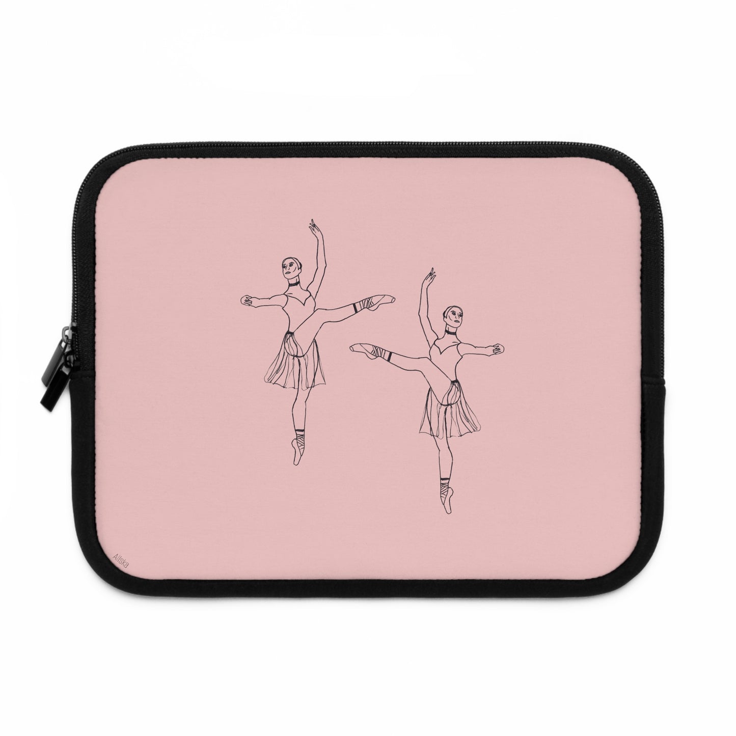 Ballet Dancer Laptop Sleeve — Minimalist Pointe Silhouette Neoprene Sleeve