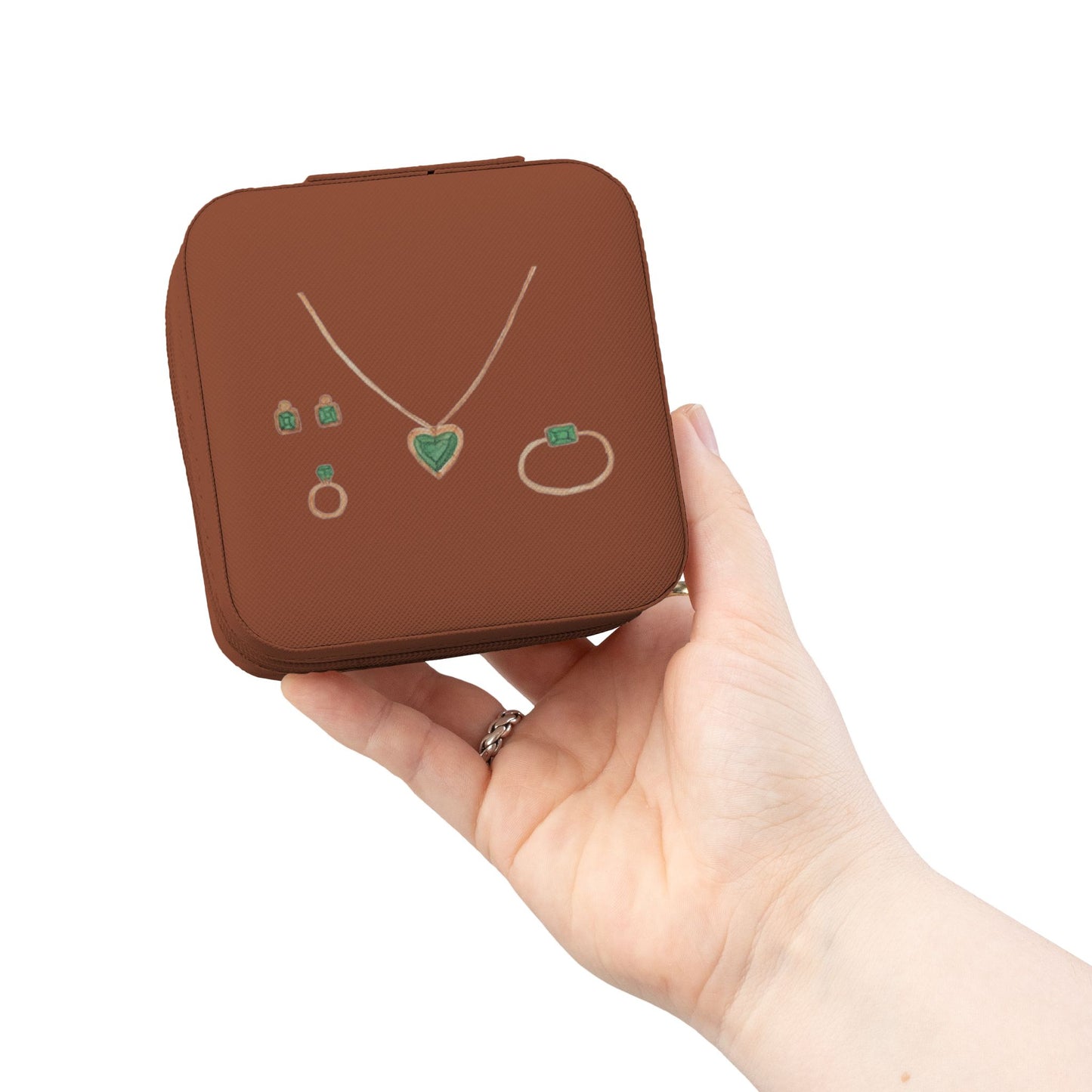 Travel Jewelry Case — Compact Zip Organizer for Rings, Earrings & Necklaces