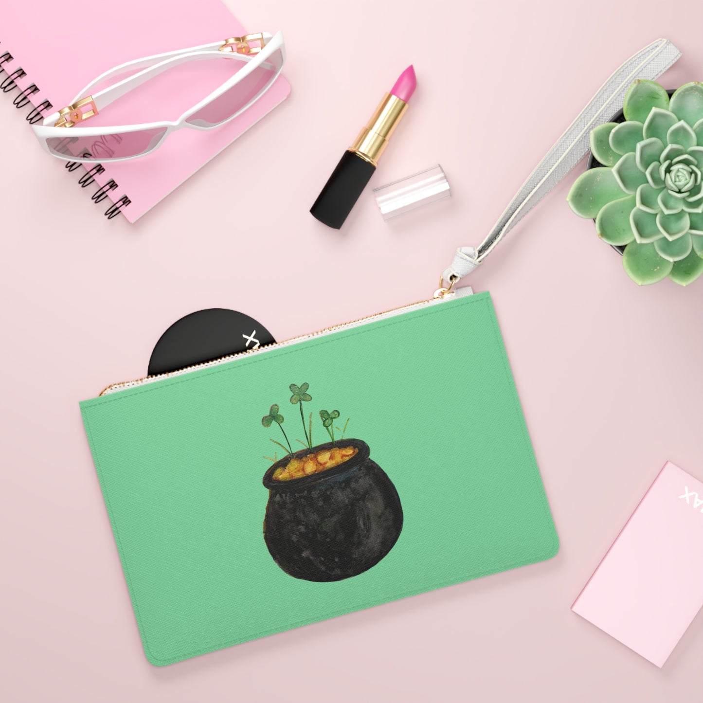 St. Patrick's Day Pot of Gold Clutch Bag — Shamrock Lucky Wristlet