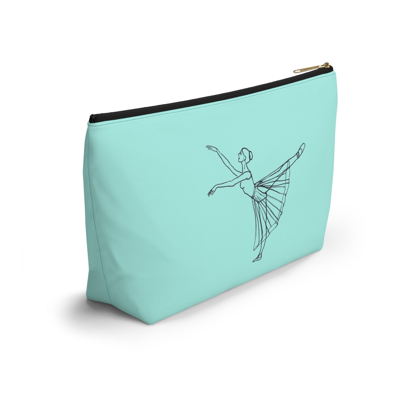 Ballet Dancer Tiffany Blue Accessory Pouch — Mint T‑Bottom Makeup & Dance Bag