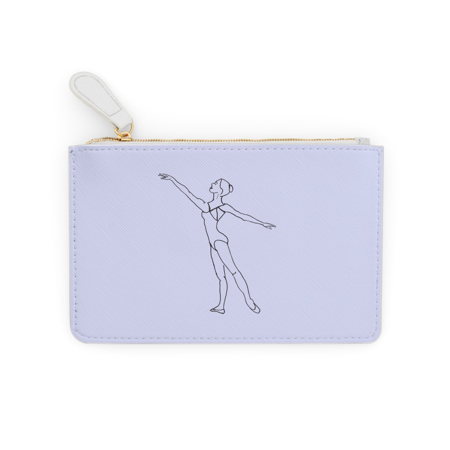 Lilac Ballet Dancer Mini Clutch Bag — Elegant Line Art Wristlet for Dancers & Dance Gifts