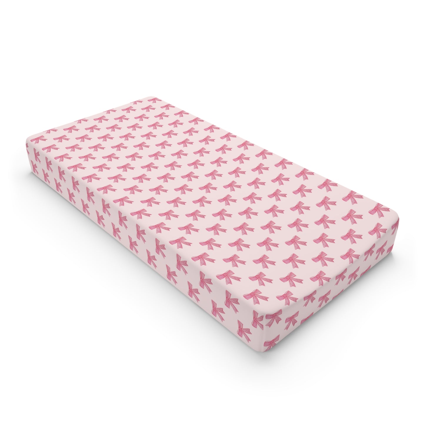 Pink Bow Baby Changing Pad Cover — Soft Jersey Nursery Bedding