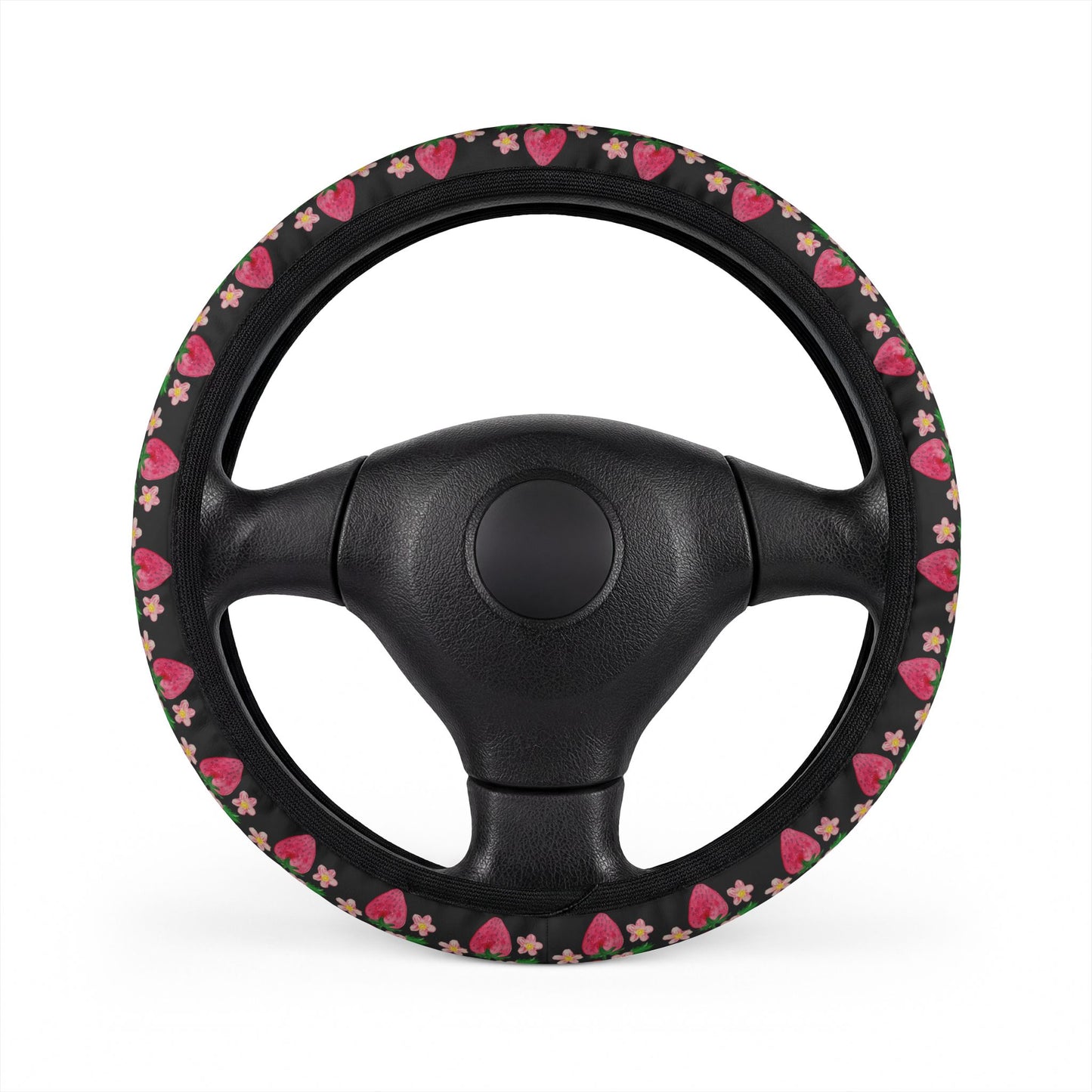 Strawberry Floral Steering Wheel Cover — Cute Car Accessory