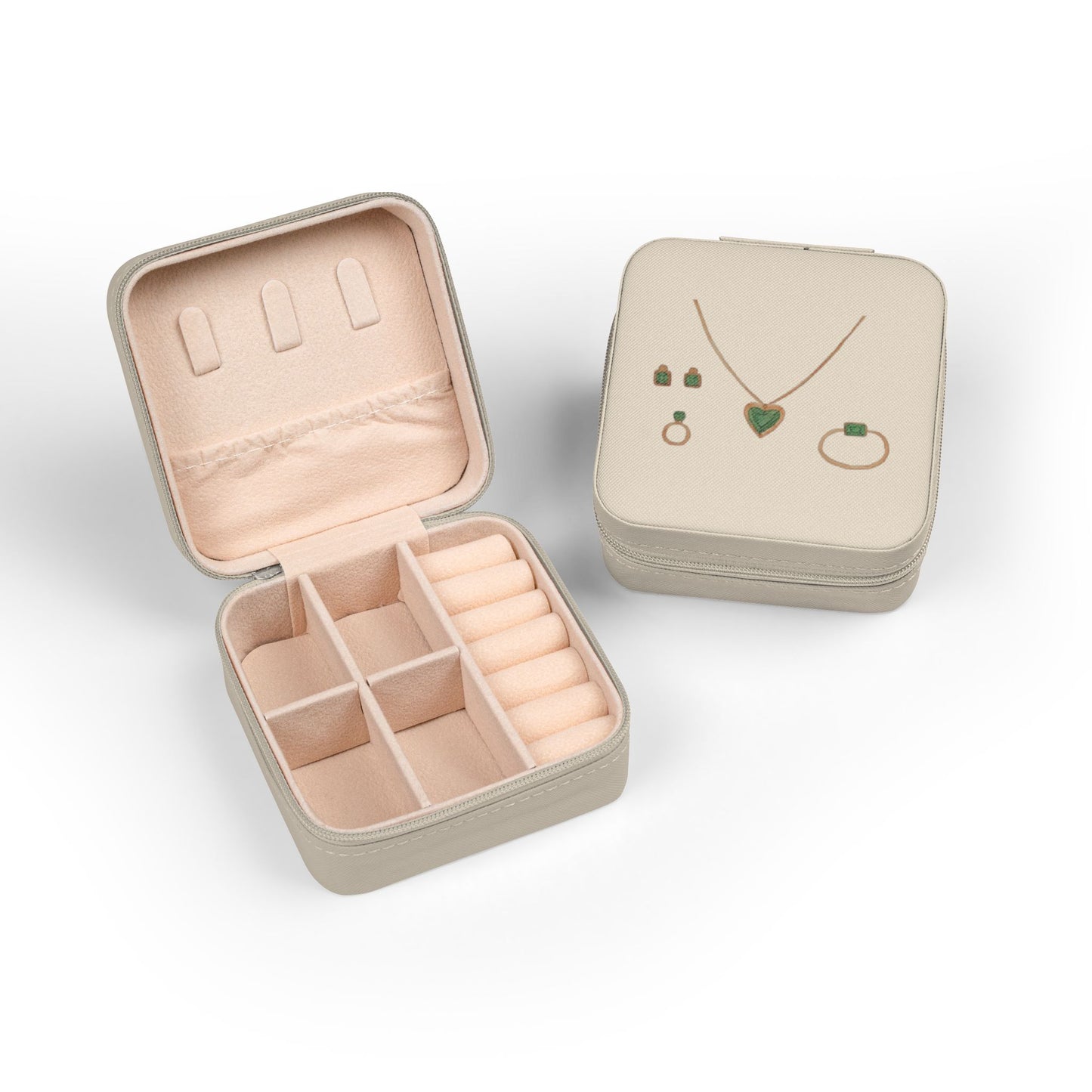 Travel Jewelry Case — Compact Zip Organizer for Rings, Earrings & Necklaces